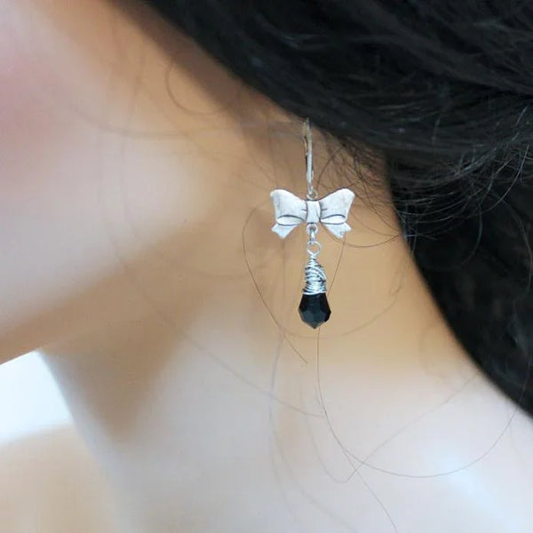 Silver Bow Earrings