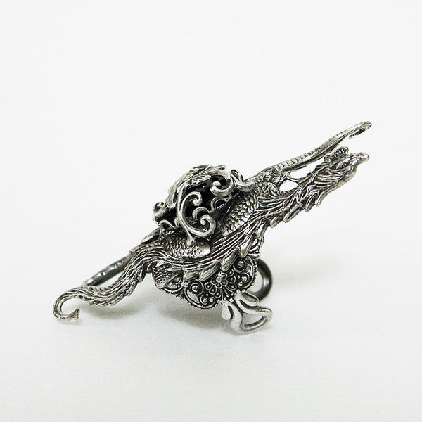 Silver Dragon Statement Ring, Game of Thrones Style Medieval Gothic Ring
