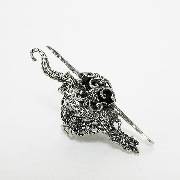 Silver Dragon Statement Ring, Game of Thrones Style Medieval Gothic Ring