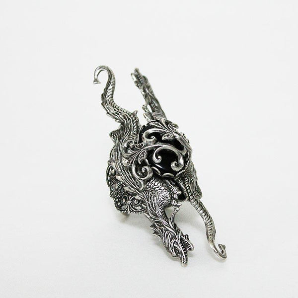 Silver Dragon Statement Ring, Game of Thrones Style Medieval Gothic Ring