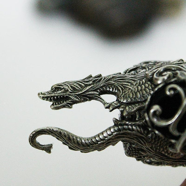 Silver Dragon Statement Ring, Game of Thrones Style Medieval Gothic Ring