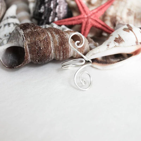 Silver Spiral Swirl Knuckle Ring