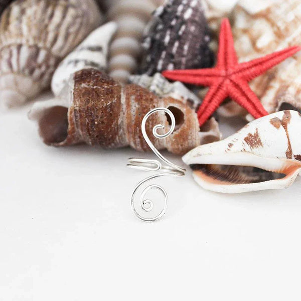 Silver Spiral Swirl Knuckle Ring