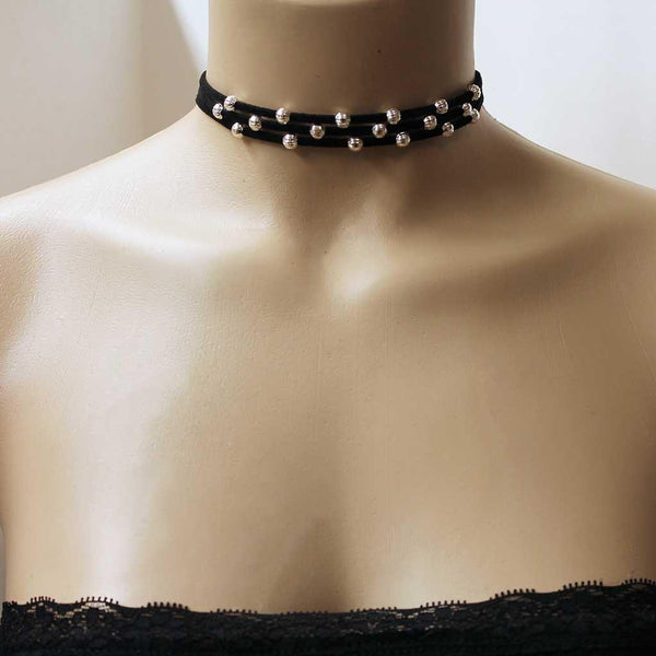 Simple Everyday Black Choker Necklace