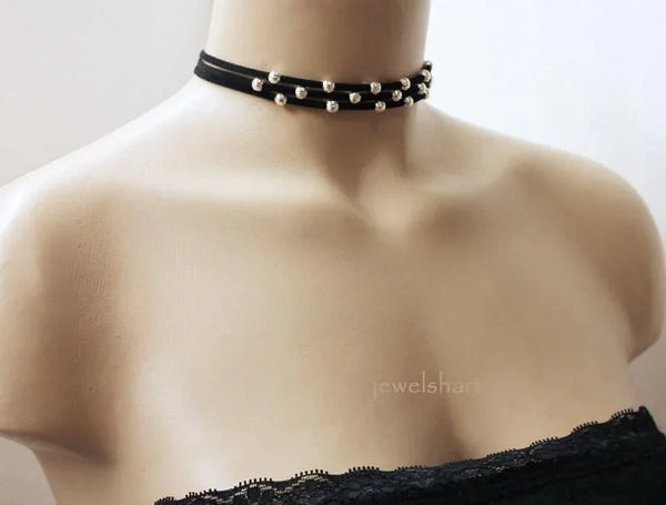 Simple Everyday Black Choker Necklace