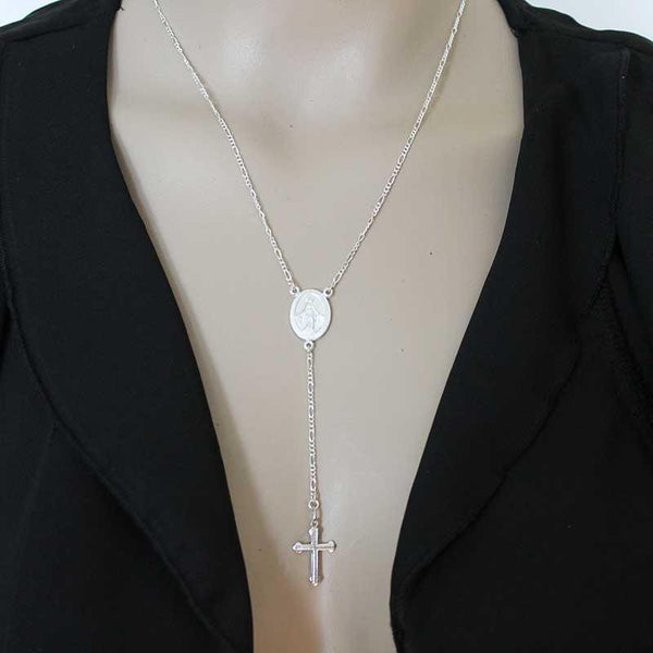 Sterling Silver Cross Y Necklace