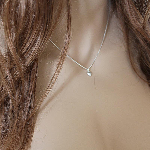 Tiny Silver Heart Necklace