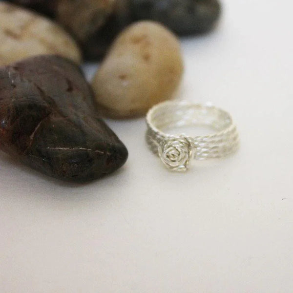 Twisted Silver Wire Knot Ring