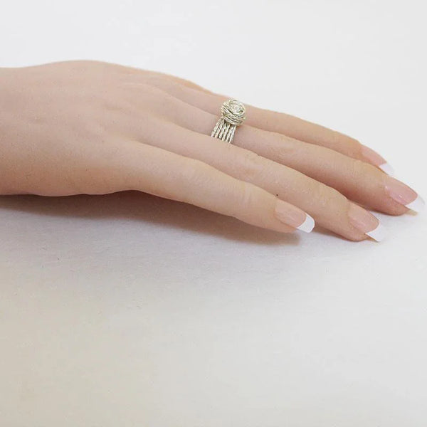 Twisted Silver Wire Knot Ring