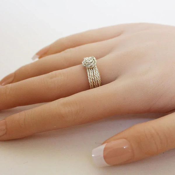 Twisted Silver Wire Knot Ring