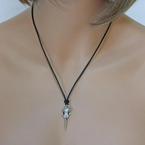 Unisex Silver Gothic Skull Necklace