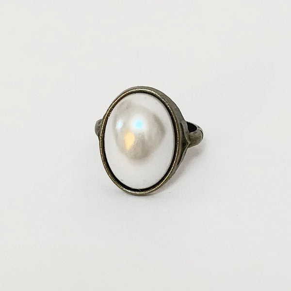 Victorian Antique Bronze Pearl Ring