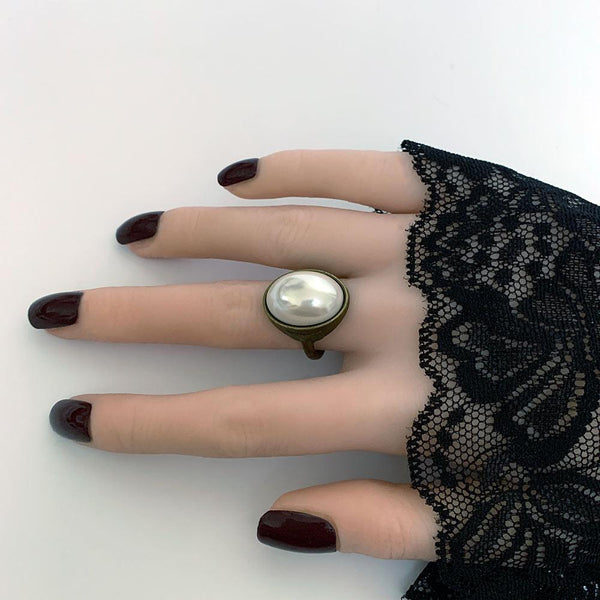 Victorian Antique Bronze Pearl Ring