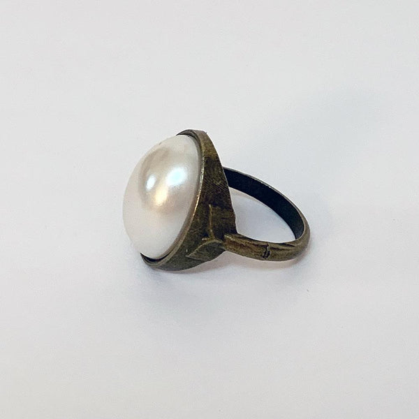 Victorian Antique Bronze Pearl Ring