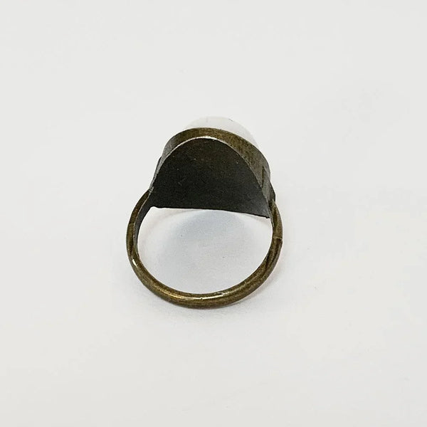 Victorian Antique Bronze Pearl Ring