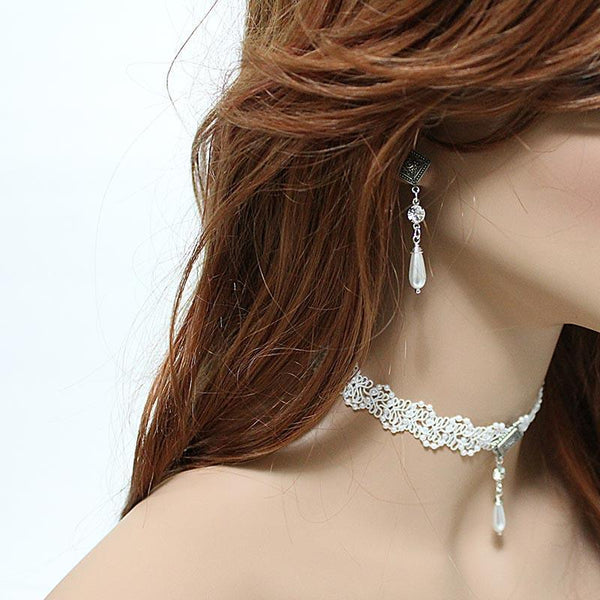 Victorian Bridal Pearl Drop Earrings