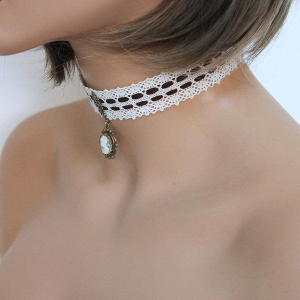 Victorian Cameo Pendant Choker