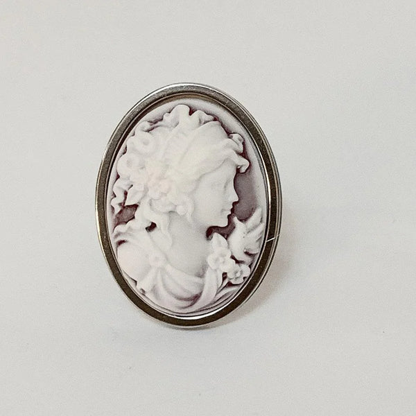 Victorian Grecian Cameo Silver Ring