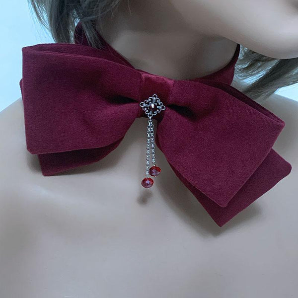 Victorian Red Bow Tie Choker
