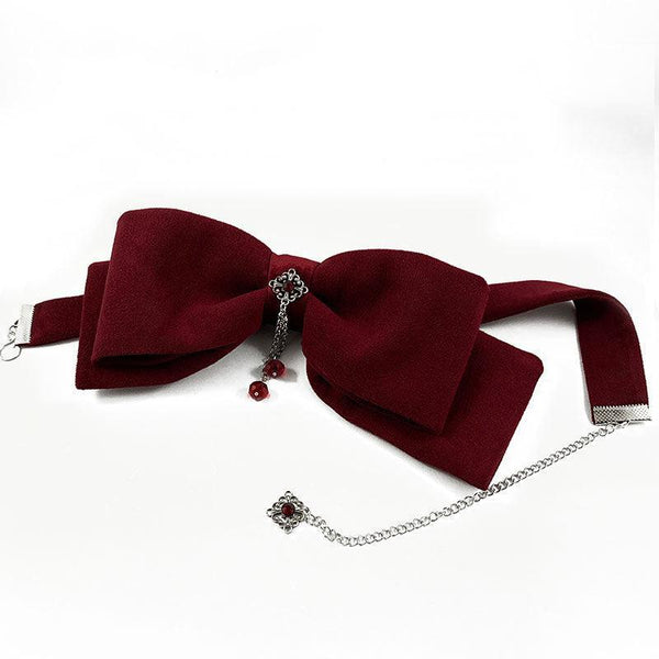 Victorian Red Bow Tie Choker