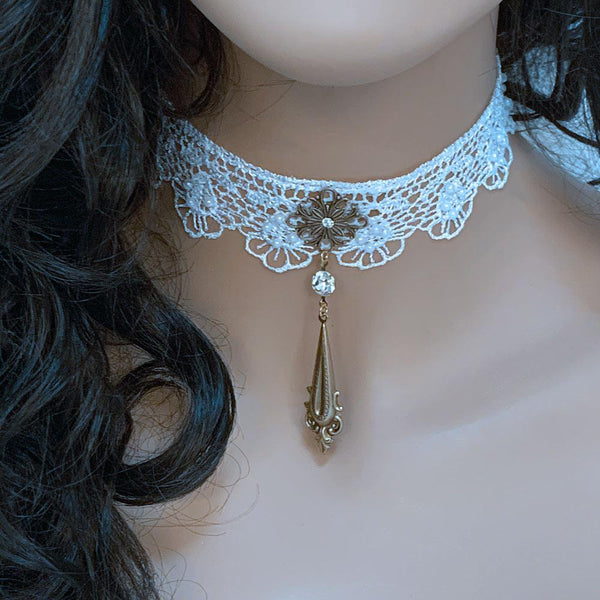 White Lace Victorian Choker