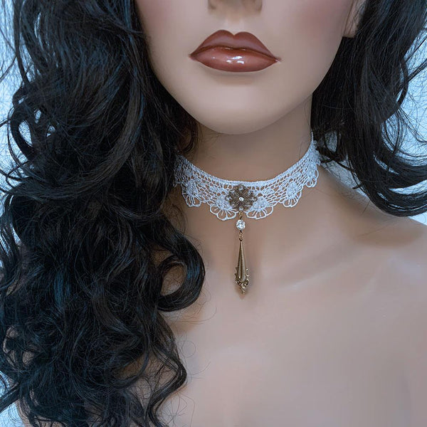 White Lace Victorian Choker